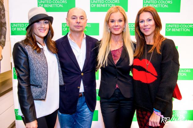 #BeBenetton Style Setters Marissa Schneider, Susanna Quinn, and Kate Bennett flank Benetton USA President & CEO Ari Hoffman.